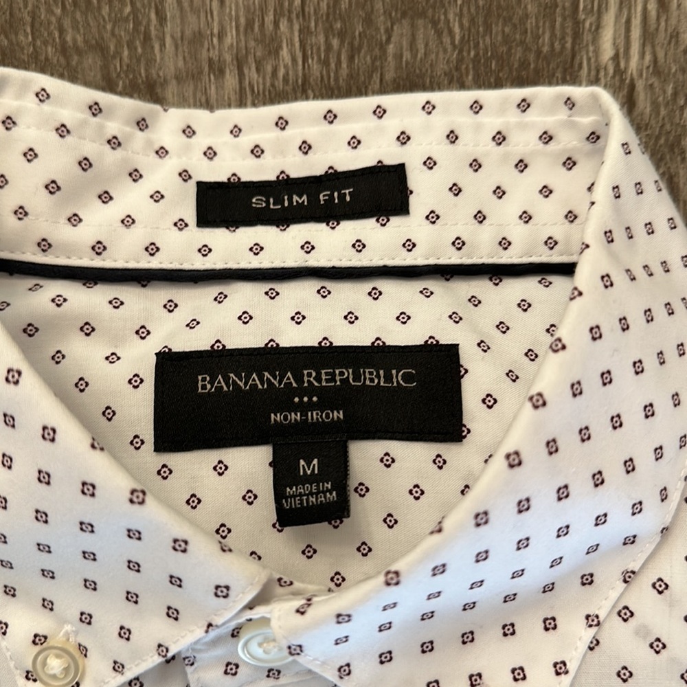 3 Banana Republic Mens Medium Slim Fit Button Down Dress Shirts - Picture 7 of 8